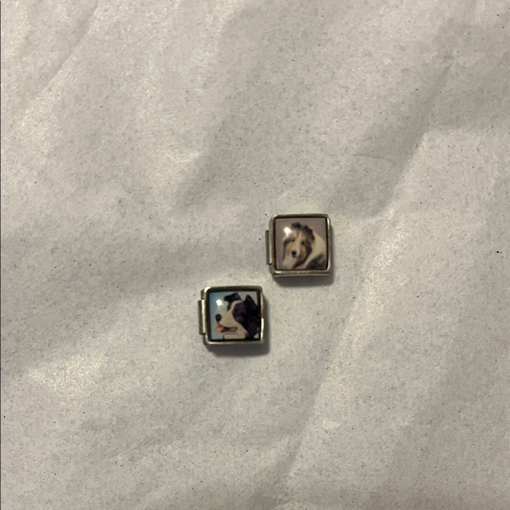 D’linQ Elegant Dog-Themed Charm Bracelet Links - Collie/ Sheltie